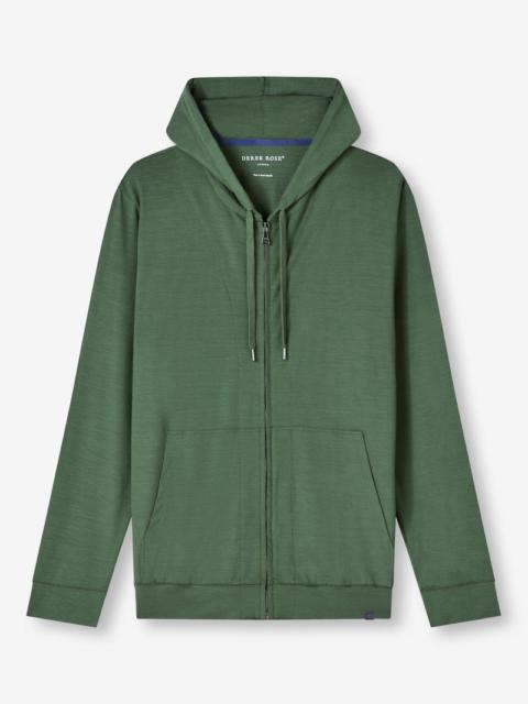 Derek Rose Men's Hoodie Basel Micro Modal Stretch Hunter Green