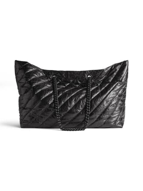 Women's Crush Large Carry All Tote Bag Quilted  in Black