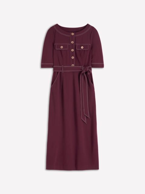 BODEN Bria Ponte Midi Dress-Deep Wisteria