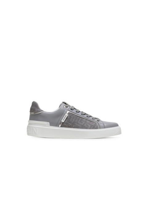 Balmain B-Court trainers in perforated monogrammed leather