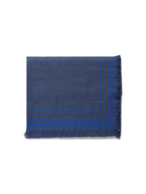 FERRAGAMO geometric-pattern fringed scarf