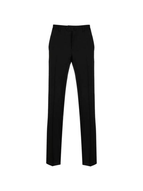 virgin-wool mid-rise tapered trousers