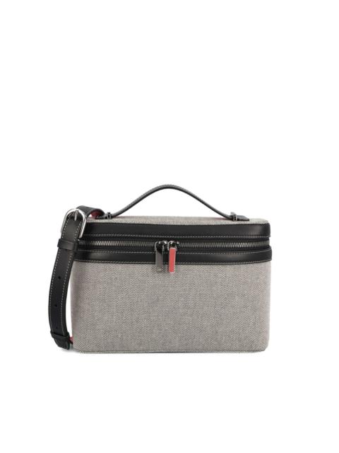Christian Louboutin Djanis leather-trimmed canvas clutch bag