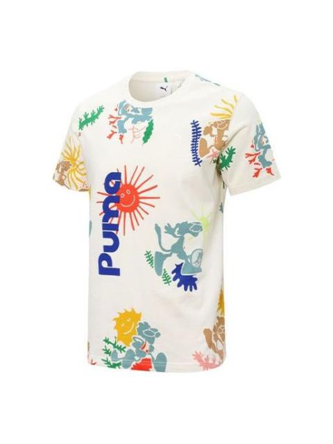 PUMA Adventure Planet All Over Print Tee 'White' 533487-65
