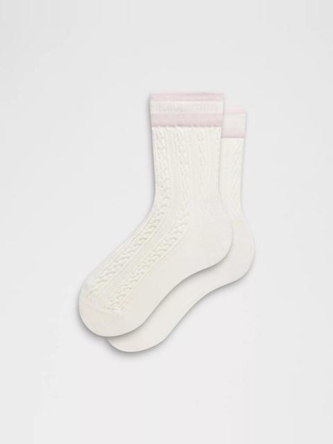 lululemon Unisex Cable-Knit Quarter Socks