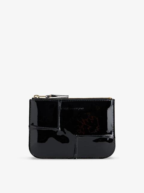 Exposed-seam leather wallet