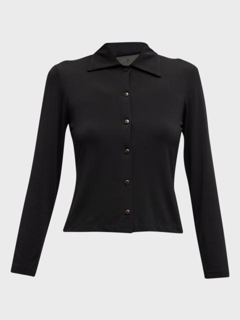 Vince Long-Sleeve Viscose Button-Front Shirt
