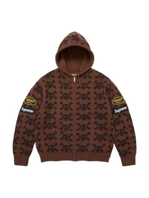 Supreme Supreme FW26 x Vanson Leathers Skull Zip Up Hooded Sweater 'Brown' SUP-FW26-075-BRN