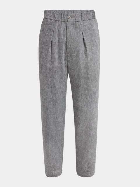 GIORGIO ARMANI Men's One Shot Linen-Wool Trousers