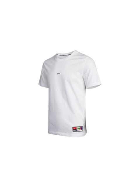 Nike Fc Tee Seasonal Grph H Back Large Logo Printing Sports Round Neck Short Sleeve White DH3703-100