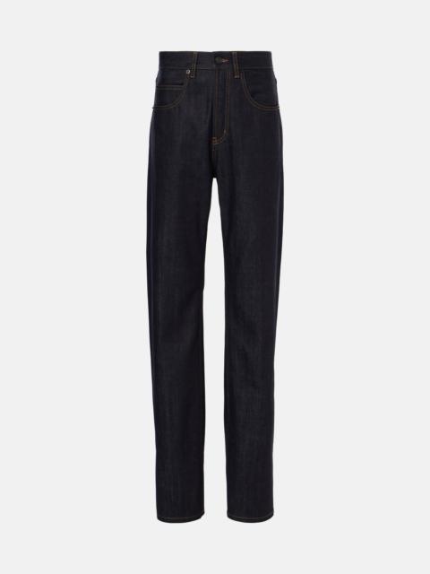 Mid-rise straight jeans