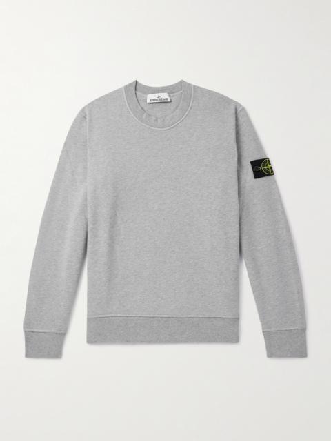 Stone Island Logo-Appliquéd Garment-Dyed Organic Cotton-Jersey Sweatshirt