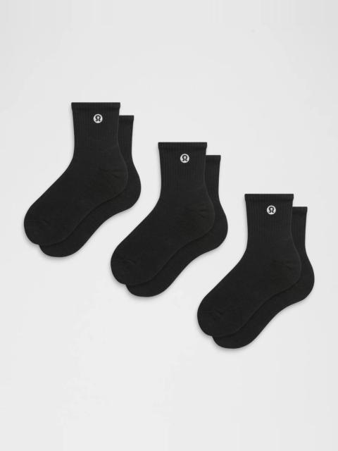 lululemon Unisex Daily Essential Quarter Socks *3 Pack