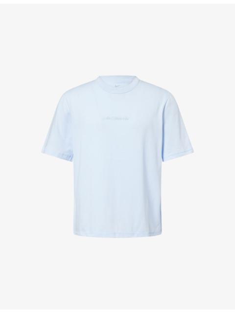 Nike Dri-Fit Logo-Text Print Woven T-Shirt