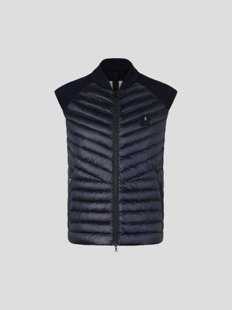 BOGNER Lucio Hybrid knitted vest in Dark blue