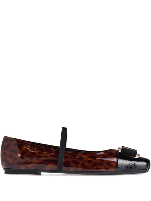 FERRAGAMO Ferragamo Vara Plate Patent-leather Ballet Flats