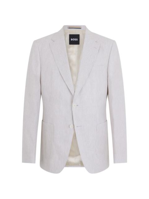 BOSS striped single-breasted blazer