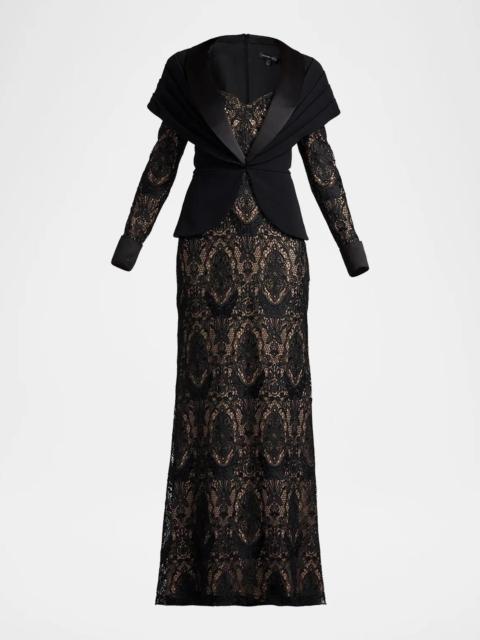 TADASHI SHOJI Carlotta Lace Illusion Gown