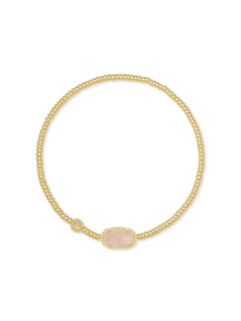 KENDRA SCOTT Grayson Gold Stretch Bracelet in Rose Quartz