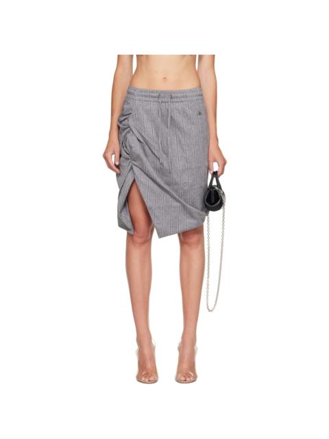 Vivienne Westwood Gray Side Panther Midi Skirt
