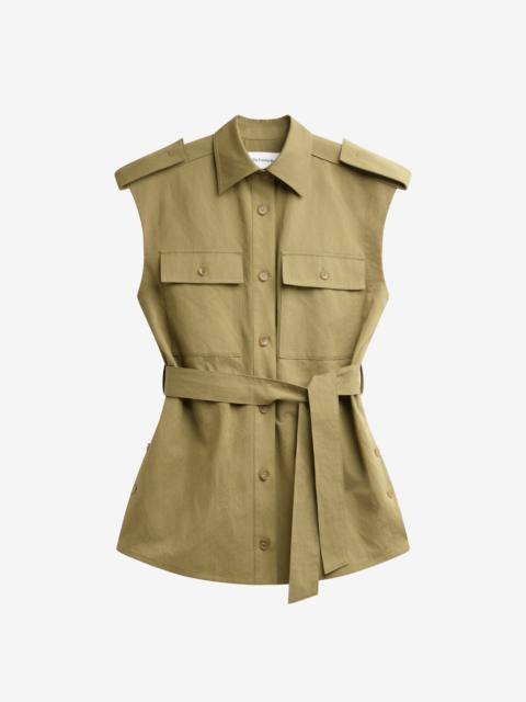 The Frankie Shop Sarah Sleeveless Cargo Mini Dress - Olive