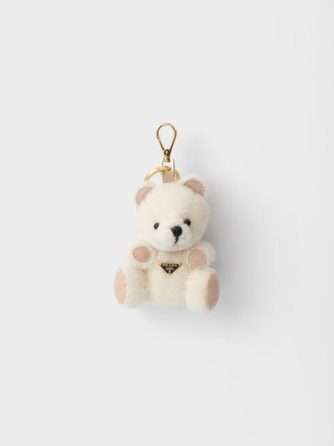 Prada Teddy bear key ring charm with metal ring