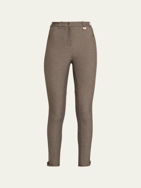 Burberry Anne Herringbone Skinny-Leg Jodhpur Pants
