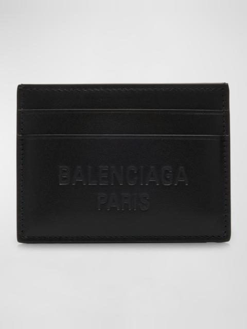 BALENCIAGA Men's Duty Free Embossed Logo Leather Card Holder