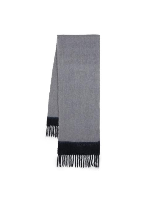 logo-embroidered two-tone scarf