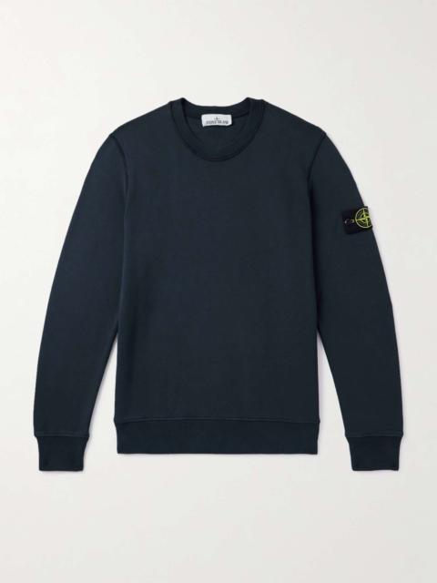 Stone Island Logo-Appliquèd Garment-Dyed Organic Cotton-Jersey Sweatshirt