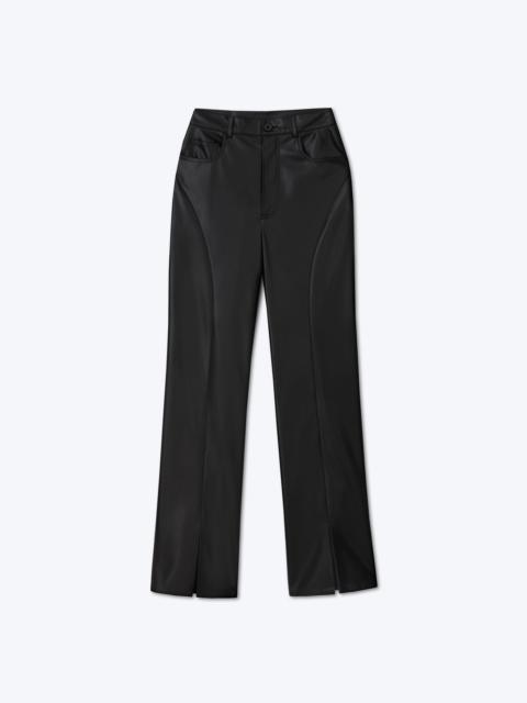 BASHA - OKOBOR™ alt-leather split hem trousers - Black
