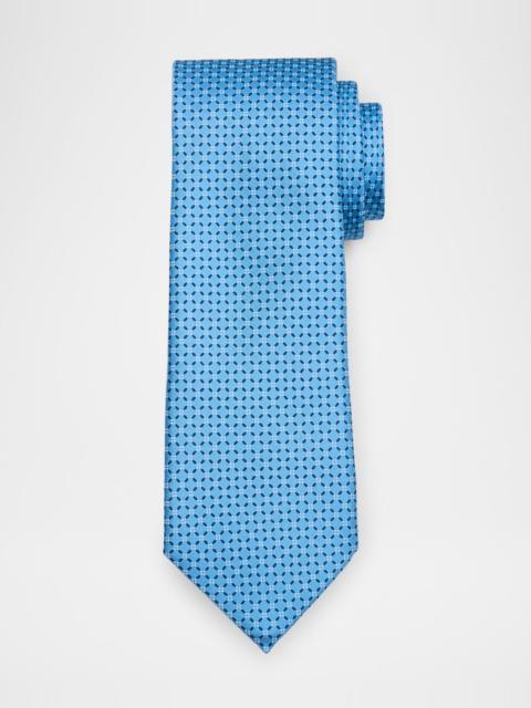 ZEGNA Men's Connected Boxes Silk Tie