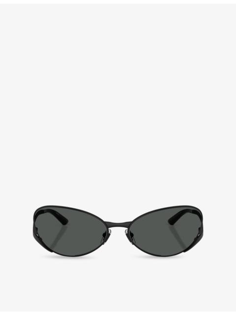 VERSACE VE2285 Oval-Frame Metal Sunglasses