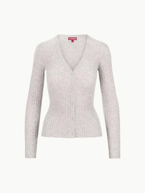 STAUD STAUD CARGO CASHMERE SWEATER HEATHER GREY