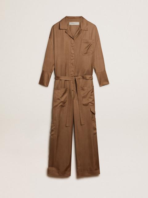 Golden Goose Mocha-beige viscose jumpsuit