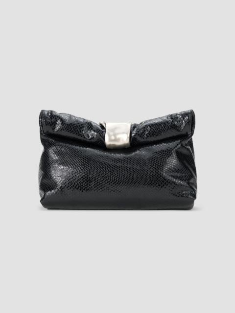 STAUD Women's Cuff Snake-Embossed Leather Clutch - Black Snake