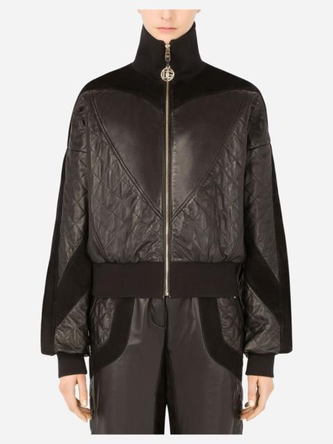 Quilted leather and suede jacket