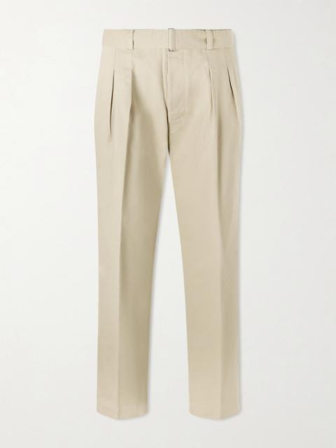 OFFICINE GÉNÉRALE Straight-Leg Pleated Cotton-Twill Chinos