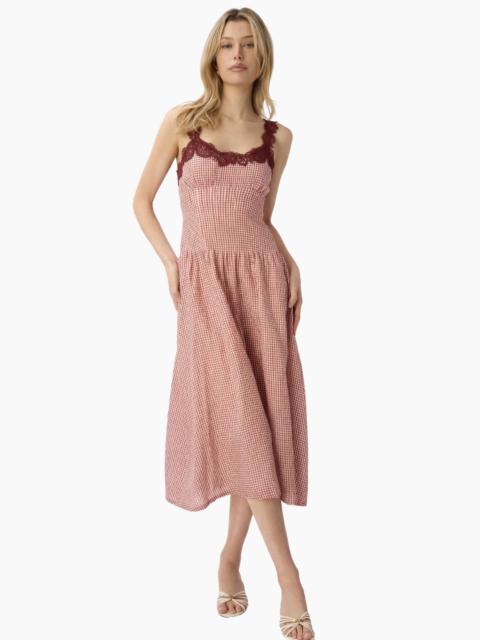 CAMI NYC KAIRINA MIDI DRESS BERRY GINGHAM