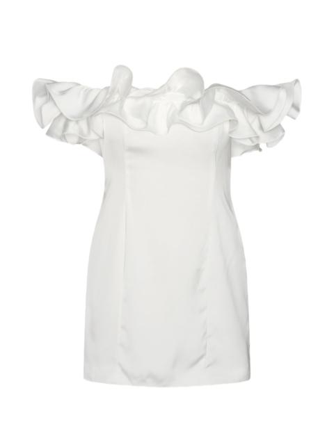 ROTATE ruffle satin mini dress