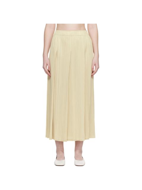 Pleats Please Issey Miyake Beige Monthly Colors December Maxi Skirt