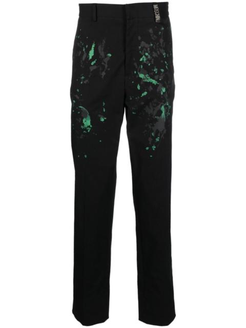Moschino paint splatter twill tailored trousers