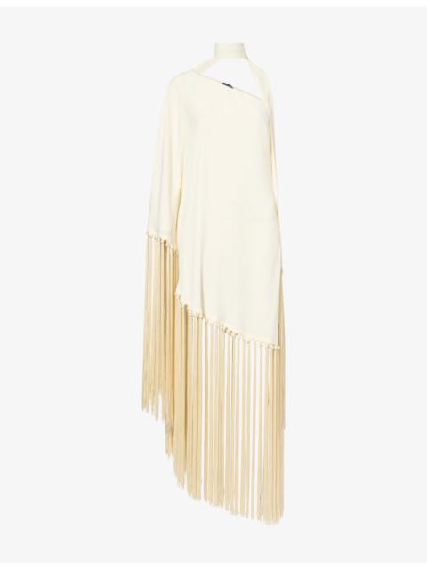 Taller Marmo Gunilla Fringed Crepe Maxi Dress