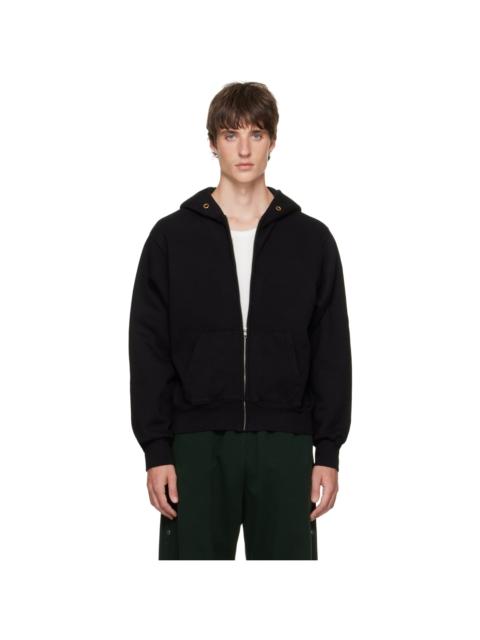 LES TIEN Black Heavyweight Zip Hoodie