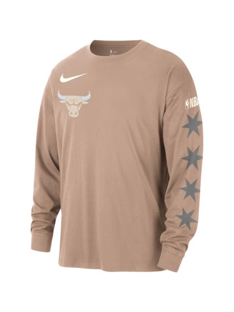 Nike Max 90 Courtside Long Sleeve T-Shirt City Edition "NBA Chicago Bulls - Hemp" HJ2548 200