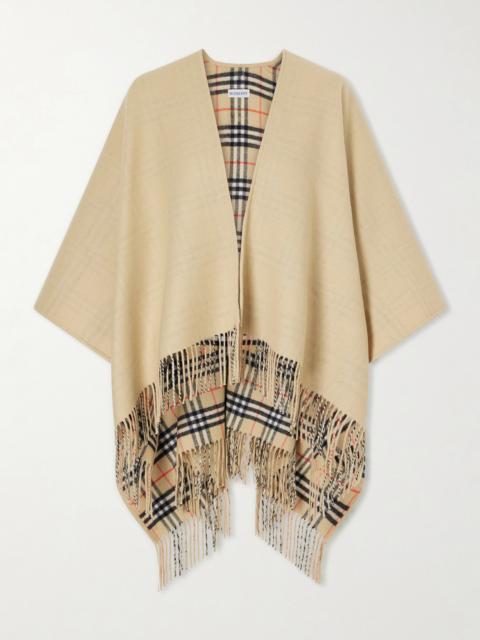 Burberry Fringed Wool Cape