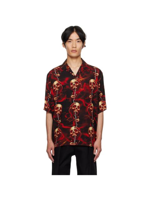 WACKO MARIA Black & Red 56 Tattoo Studio Edition Skull Shirt