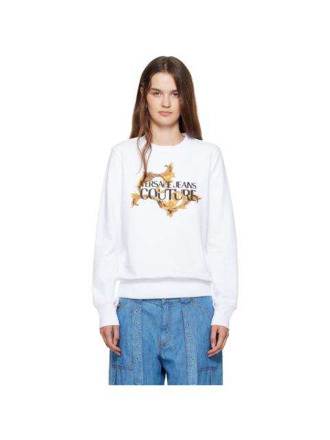 VERSACE JEANS COUTURE White Screen-Printed Sweatshirt