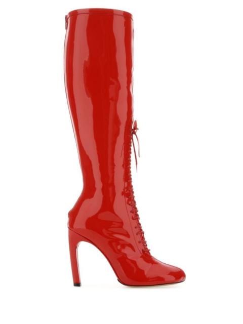 DRIES VAN NOTEN Red Leather Boots