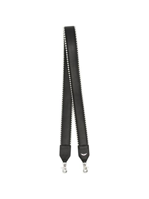 Zadig & Voltaire grained leather stud piping bag strap
